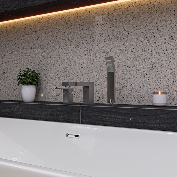 Alfi Brand Brushed Nickel Deck Mount Tub Filler and Square Hand Held Shower Head AB2322-BN - main